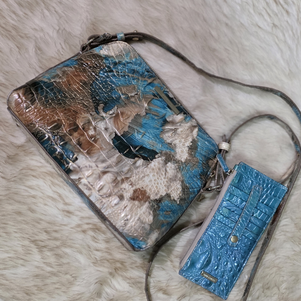 Brahmin Bird Of Paradise Melbourne Mini Sydney Satchel With Matching Card Wallet